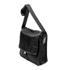 Shoulder Bag Buckle Flap Messenger Black Nylon Canvas