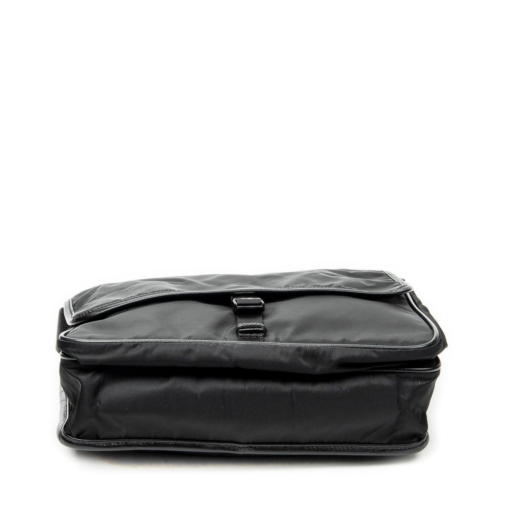 Shoulder Bag Buckle Flap Messenger Black Nylon Canvas