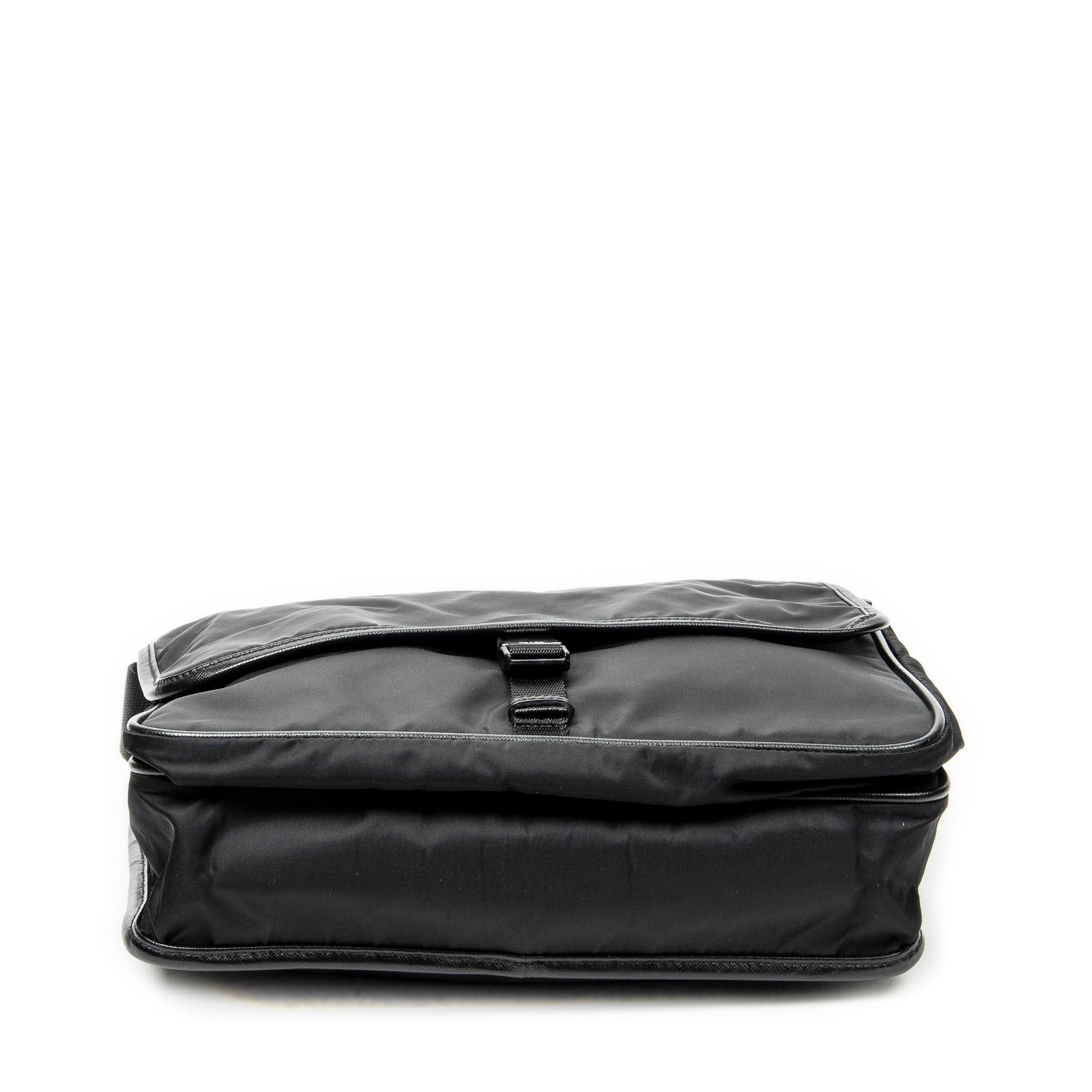 Shoulder Bag Buckle Flap Messenger Black Nylon Canvas