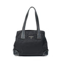 Shoulder Bag Small Open Tote Black Nylon Canvas
