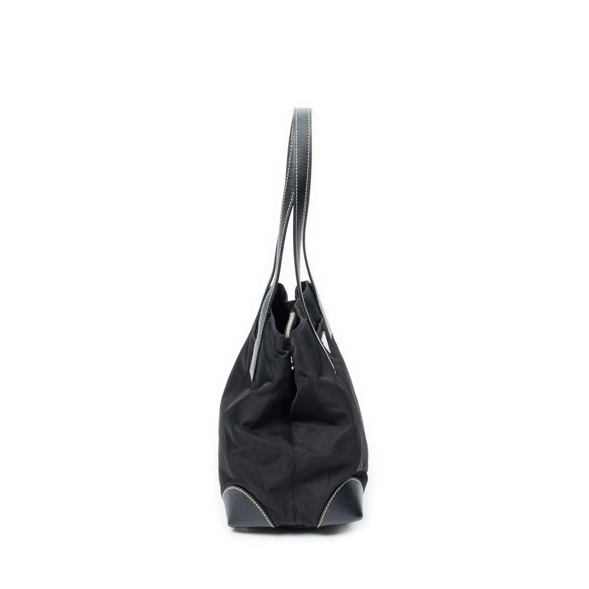Shoulder Bag Small Open Tote Black Nylon Canvas