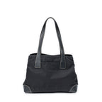 Shoulder Bag Small Open Tote Black Nylon Canvas