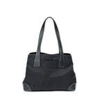 Shoulder Bag Small Open Tote Black Nylon Canvas