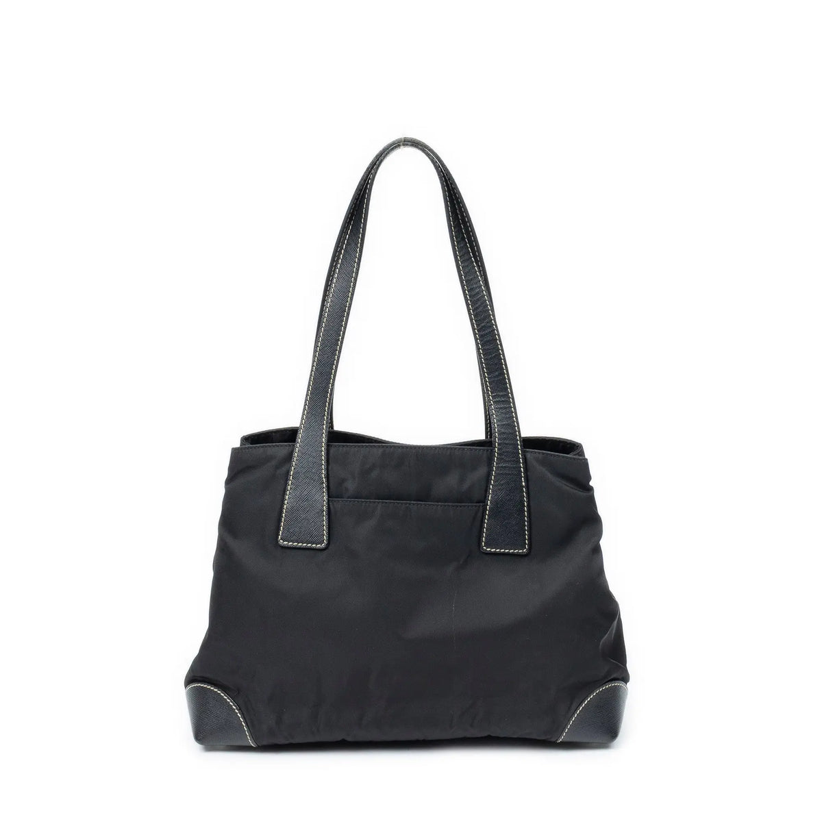 Shoulder Bag Small Open Tote Black Nylon Canvas