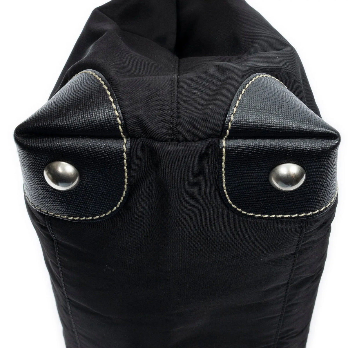 Shoulder Bag Small Open Tote Black Nylon Canvas