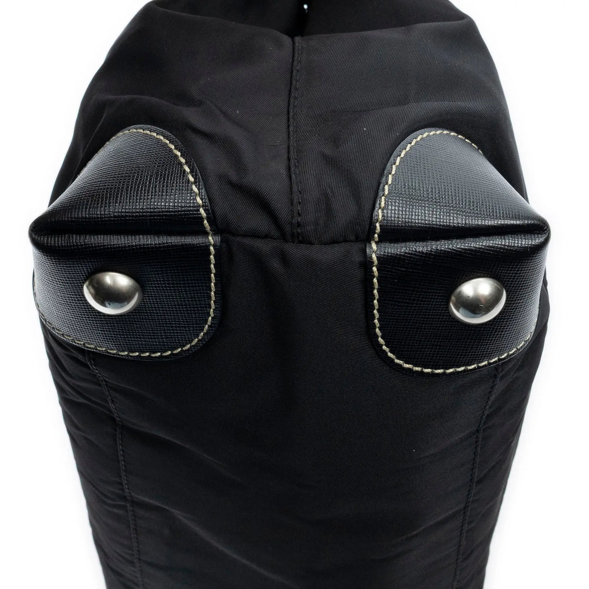 Shoulder Bag Small Open Tote Black Nylon Canvas