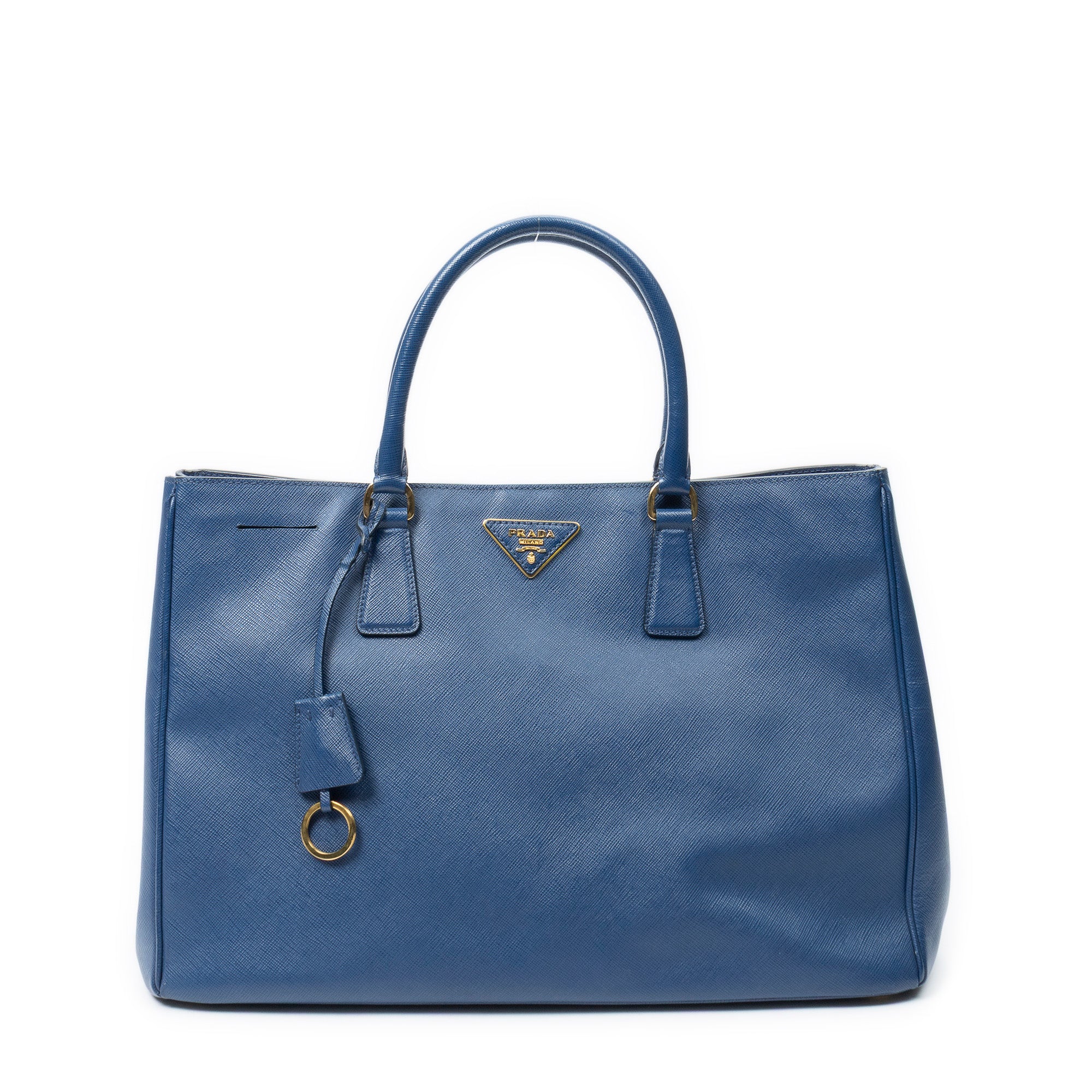 Shoulder Bag Large Open Tote Navy Saffiano Leather