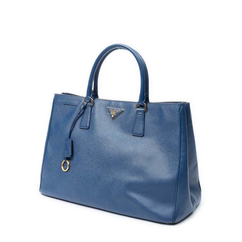 Shoulder Bag Large Open Tote Navy Saffiano Leather