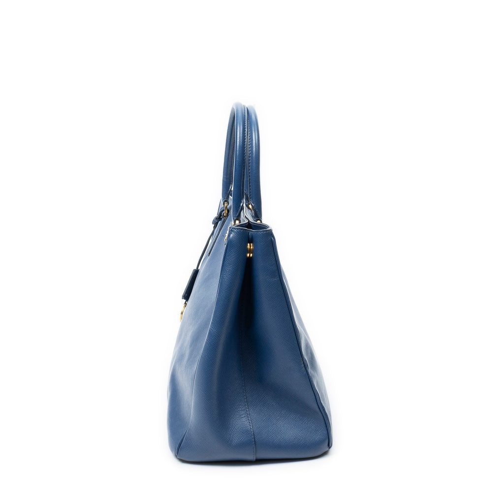 Shoulder Bag Large Open Tote Navy Saffiano Leather