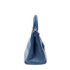 Shoulder Bag Large Open Tote Navy Saffiano Leather