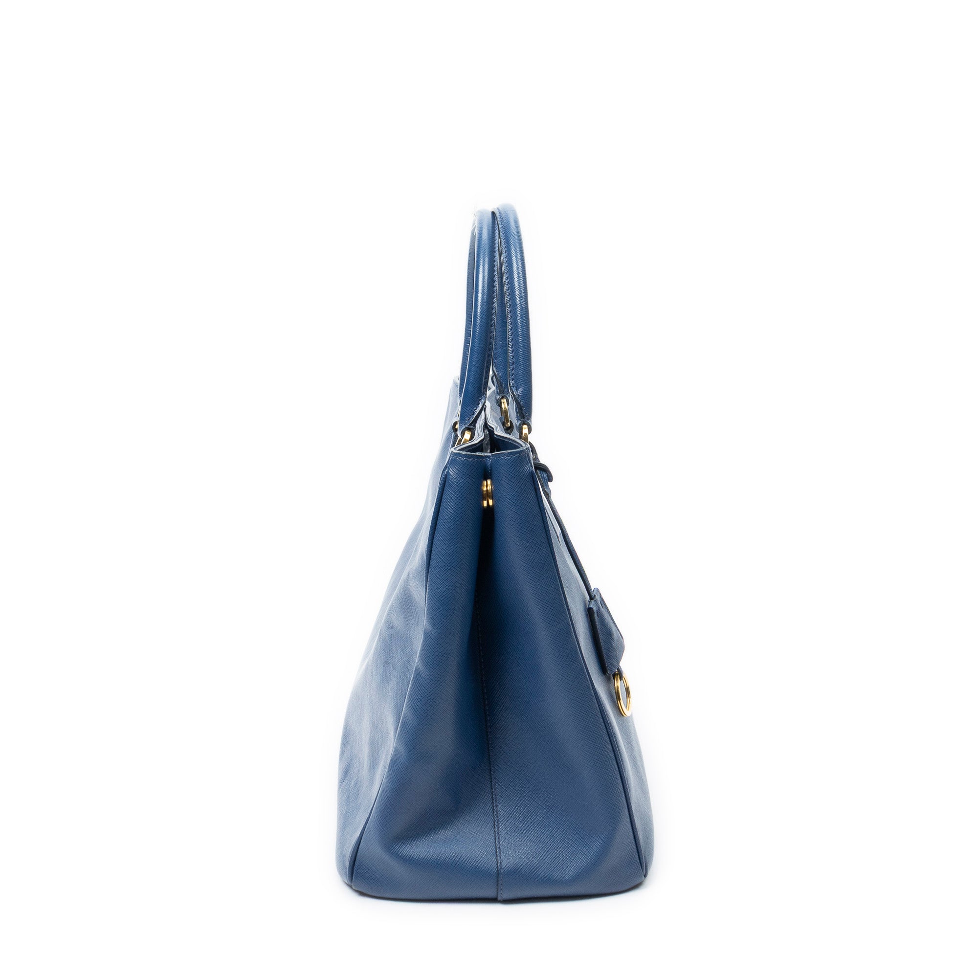 Shoulder Bag Large Open Tote Navy Saffiano Leather