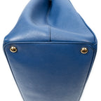Shoulder Bag Large Open Tote Navy Saffiano Leather