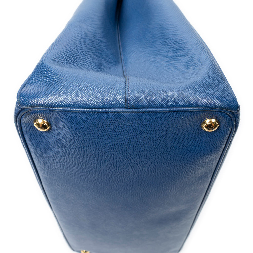 Shoulder Bag Large Open Tote Navy Saffiano Leather