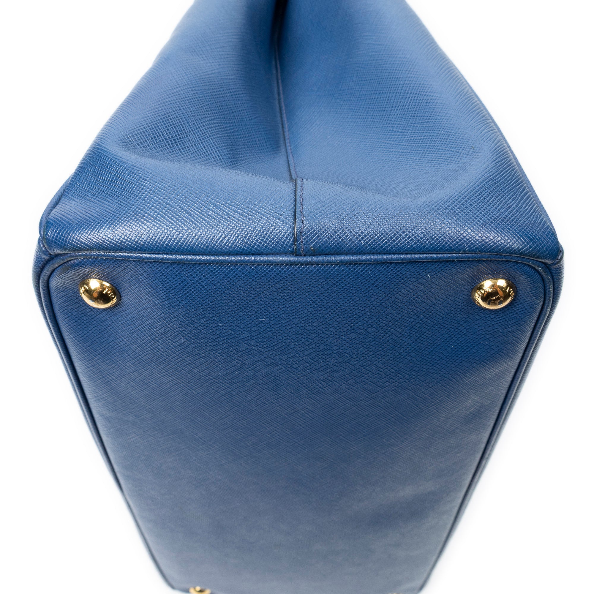 Shoulder Bag Large Open Tote Navy Saffiano Leather