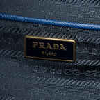 Shoulder Bag Large Open Tote Navy Saffiano Leather