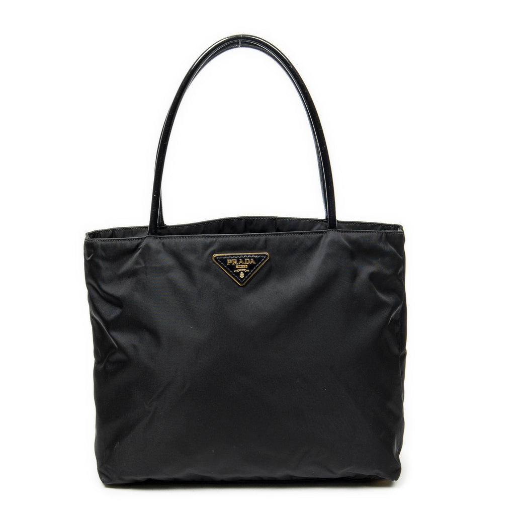 Shoulder Bag Shopping Tote Black Nylon Canvas