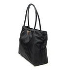 Shoulder Bag Shopping Tote Black Nylon Canvas