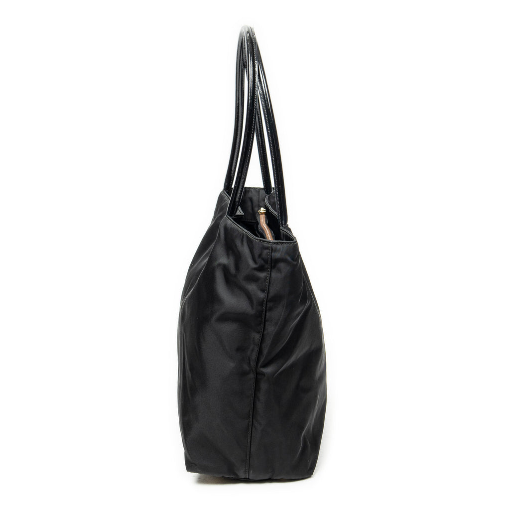 Shoulder Bag Shopping Tote Black Nylon Canvas