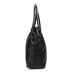 Shoulder Bag Shopping Tote Black Nylon Canvas