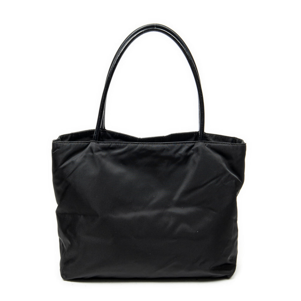 Shoulder Bag Shopping Tote Black Nylon Canvas