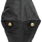 Shoulder Bag Shopping Tote Black Nylon Canvas