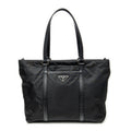 Shoulder Bag Medium Zip Shopping Tote Black Nylon Canvas