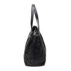 Shoulder Bag Medium Zip Shopping Tote Black Nylon Canvas