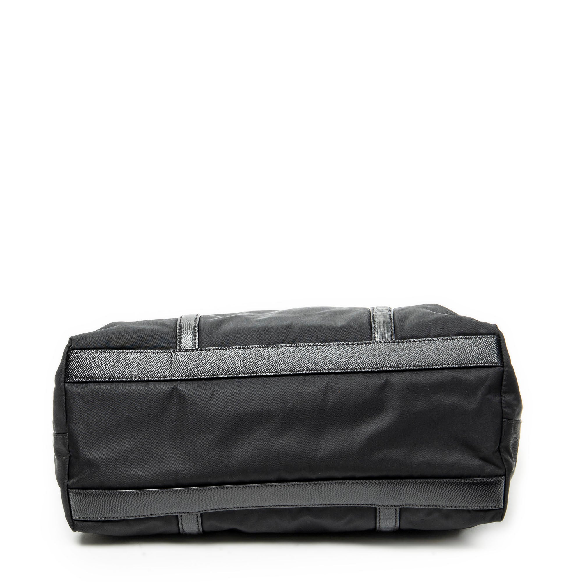Shoulder Bag Medium Zip Shopping Tote Black Nylon Canvas