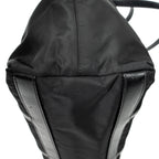 Shoulder Bag Medium Zip Shopping Tote Black Nylon Canvas