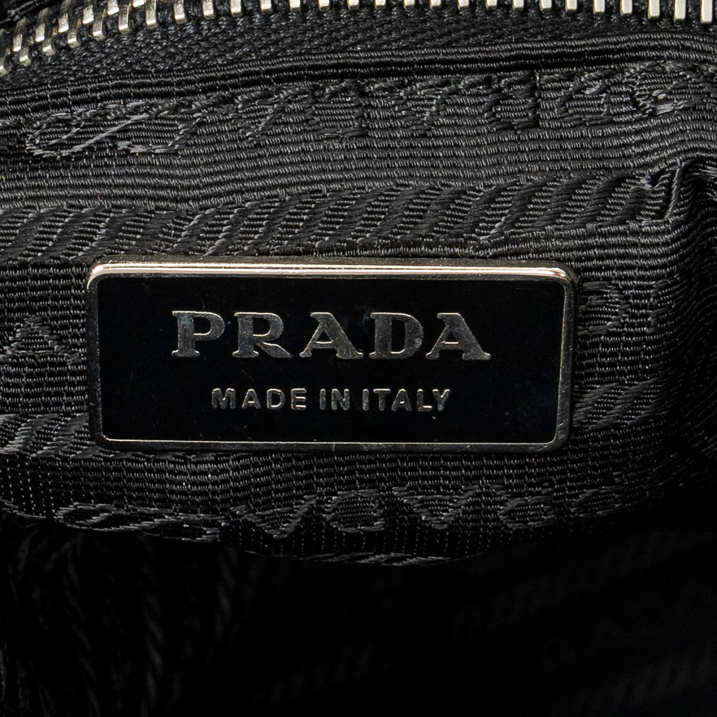 Shoulder Bag Medium Zip Shopping Tote Black Nylon Canvas