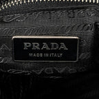 Shoulder Bag Medium Zip Shopping Tote Black Nylon Canvas