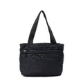Shoulder Bag Horizontal Zip Tote Black Nylon Canvas