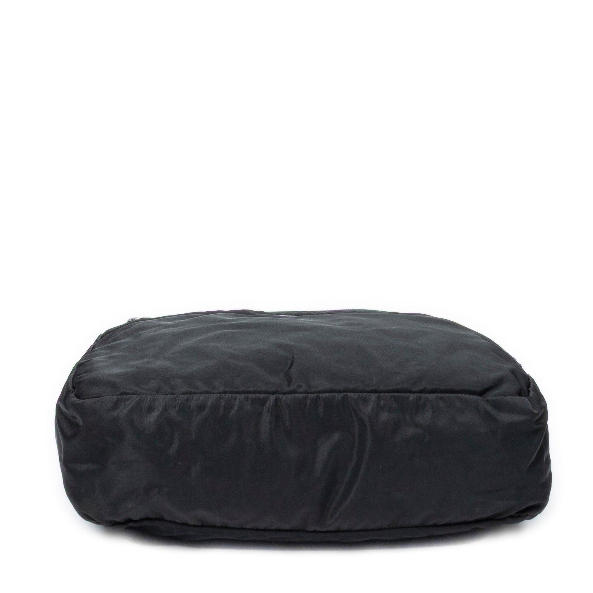 Shoulder Bag Horizontal Zip Tote Black Nylon Canvas