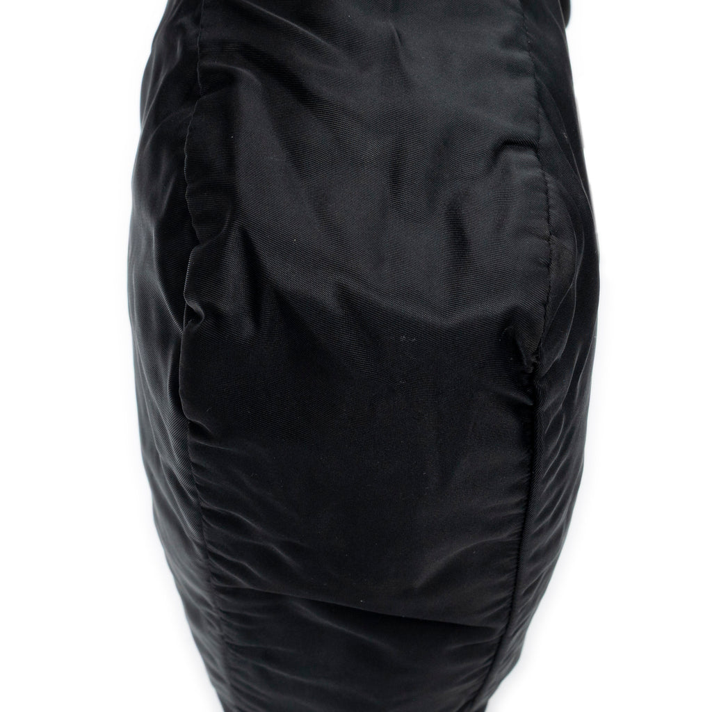 Shoulder Bag Horizontal Zip Tote Black Nylon Canvas