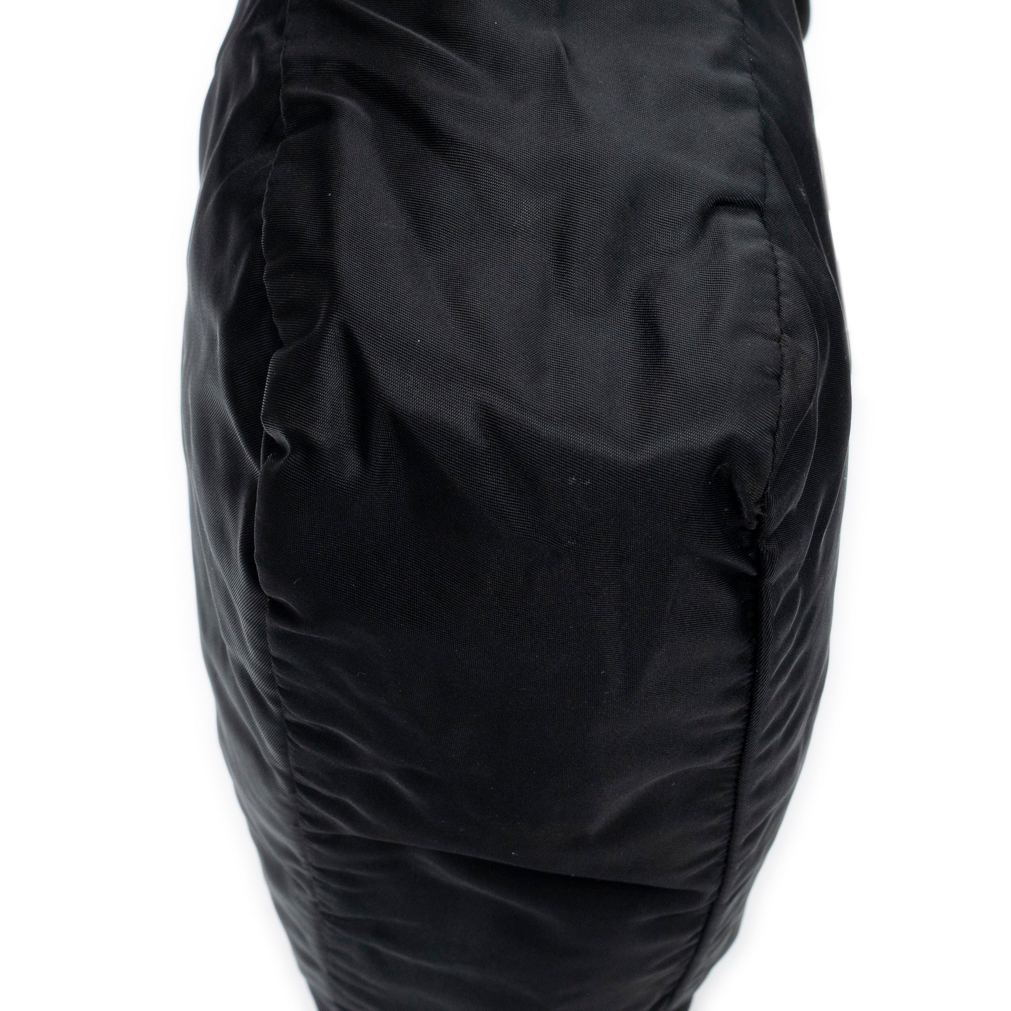 Shoulder Bag Horizontal Zip Tote Black Nylon Canvas