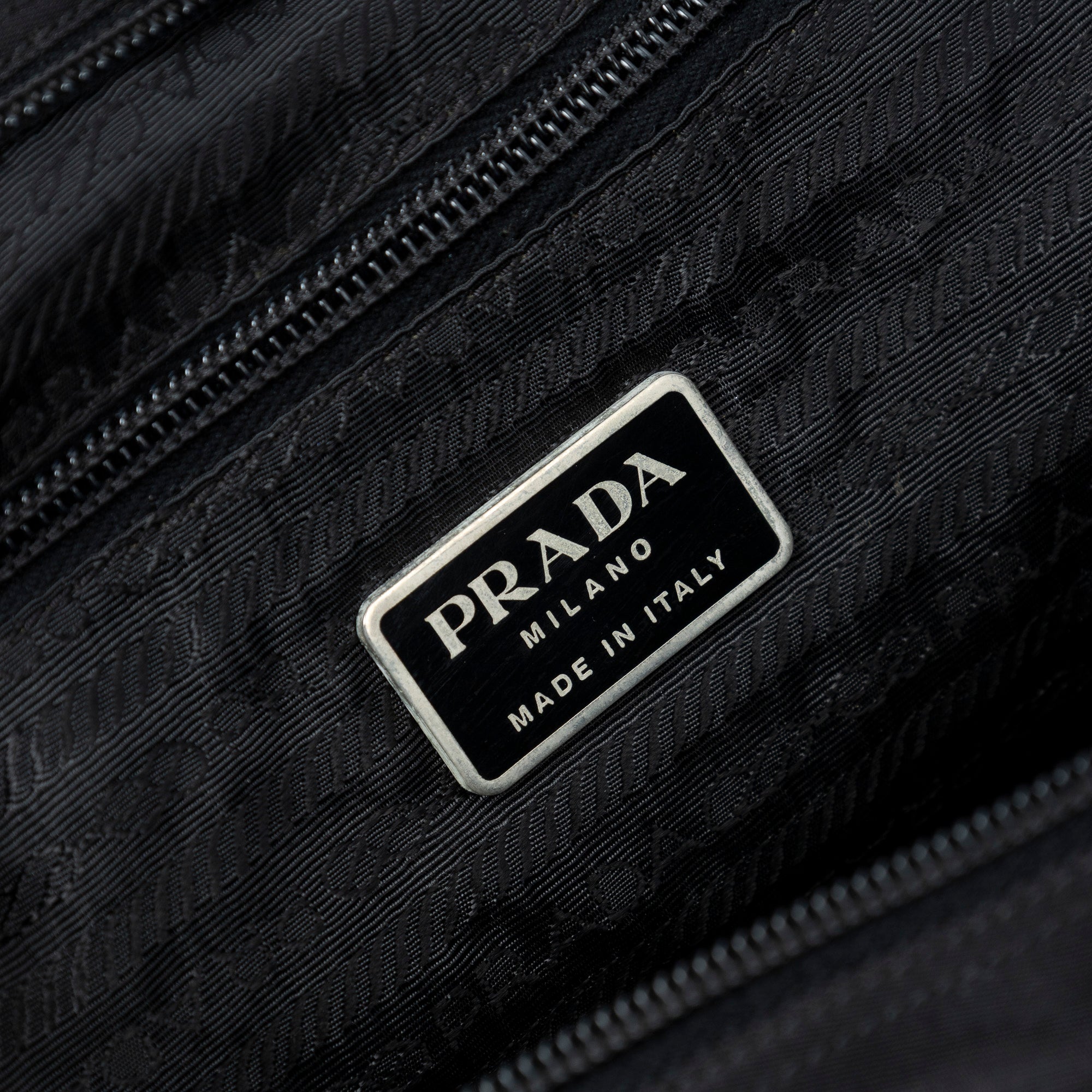 Shoulder Bag Horizontal Zip Tote Black Nylon Canvas