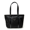 Shoulder Bag Small Zip Shopping Tote Black Nylon Canvas