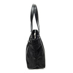 Shoulder Bag Small Zip Shopping Tote Black Nylon Canvas