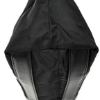 Shoulder Bag Small Zip Shopping Tote Black Nylon Canvas