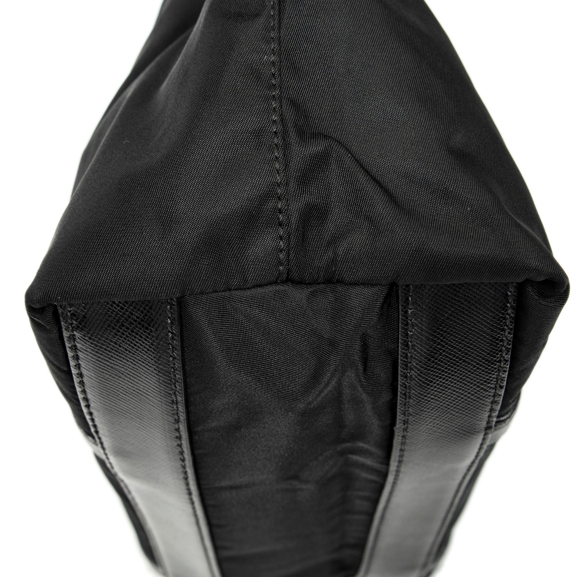 Shoulder Bag Small Zip Shopping Tote Black Nylon Canvas