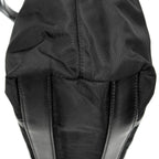 Shoulder Bag Small Zip Shopping Tote Black Nylon Canvas