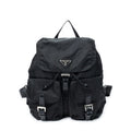 Mochila grande con cordón de ajuste lona de nailon negra
