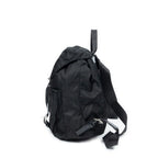 Mochila grande con cordón de ajuste lona de nailon negra