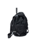 Mochila grande con cordón de ajuste lona de nailon negra