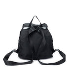 Backpack Large Drawstring Backpack Black Nylon Canvas
