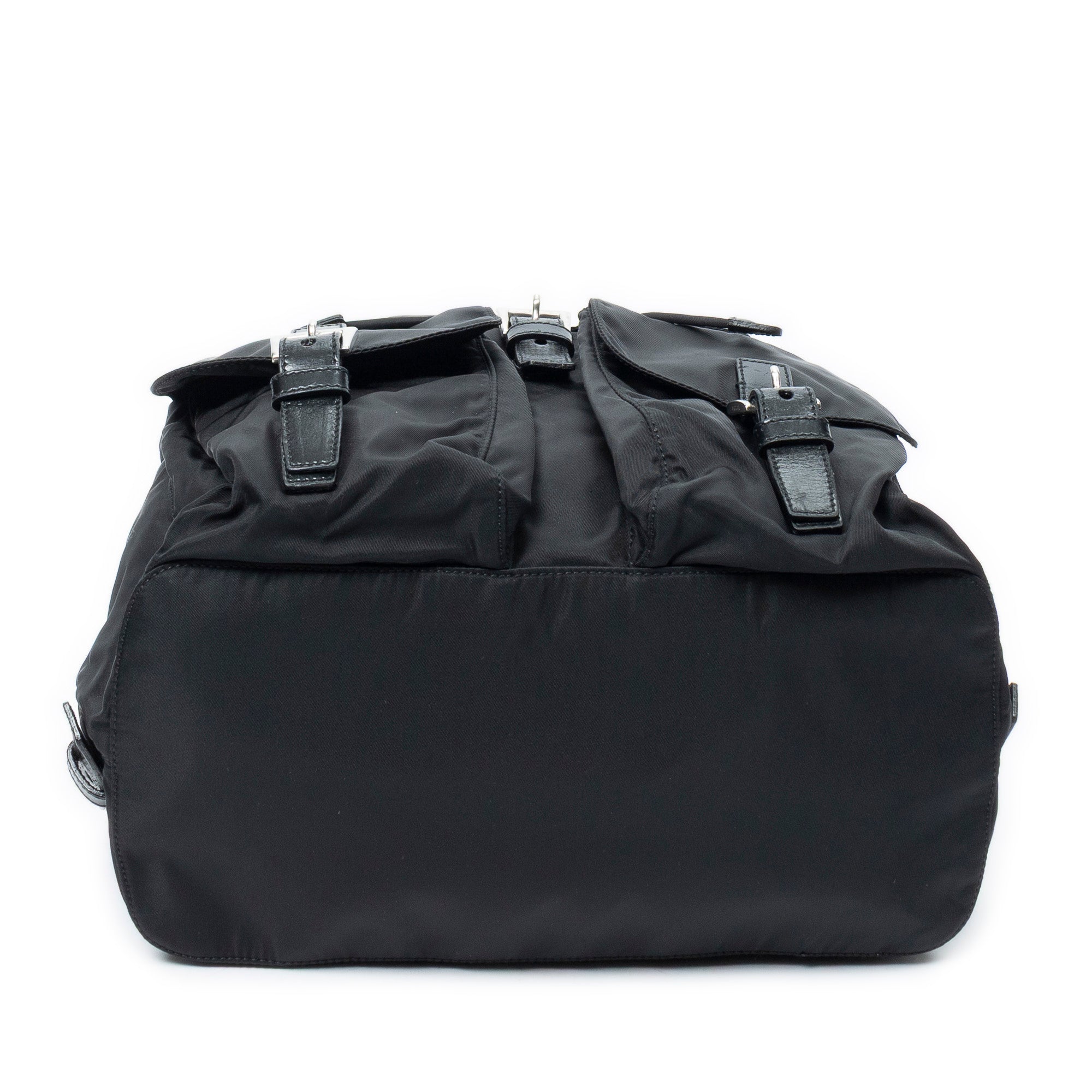 Backpack Large Drawstring Backpack Black Nylon Canvas