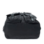 Mochila grande con cordón de ajuste lona de nailon negra