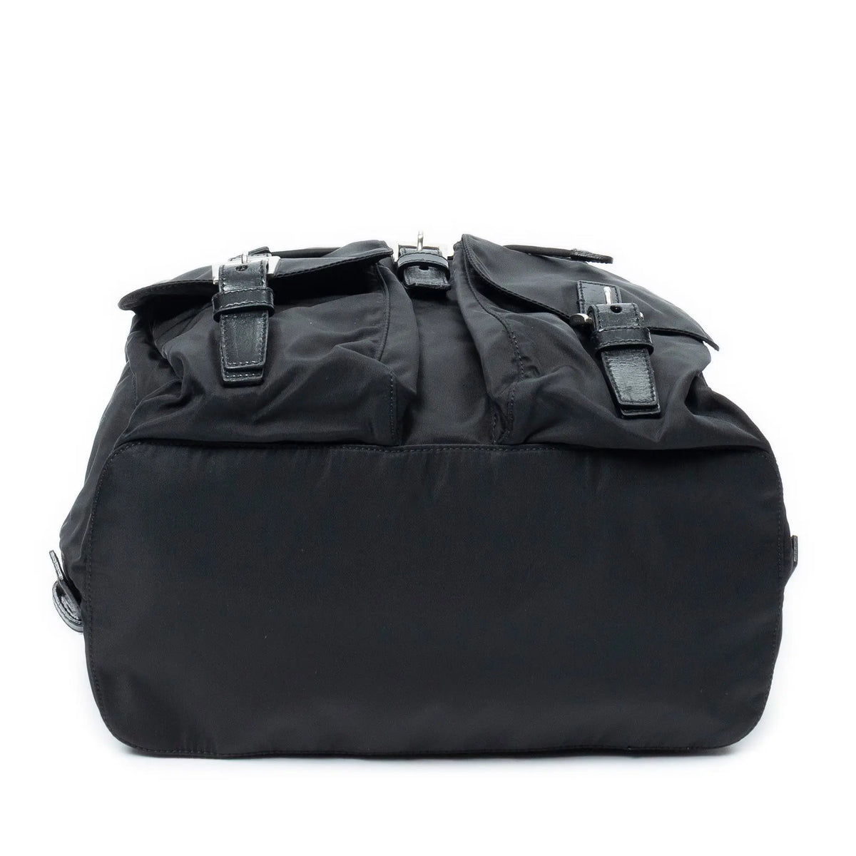 Mochila grande con cordón de ajuste lona de nailon negra