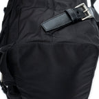 Backpack Large Drawstring Backpack Black Nylon Canvas