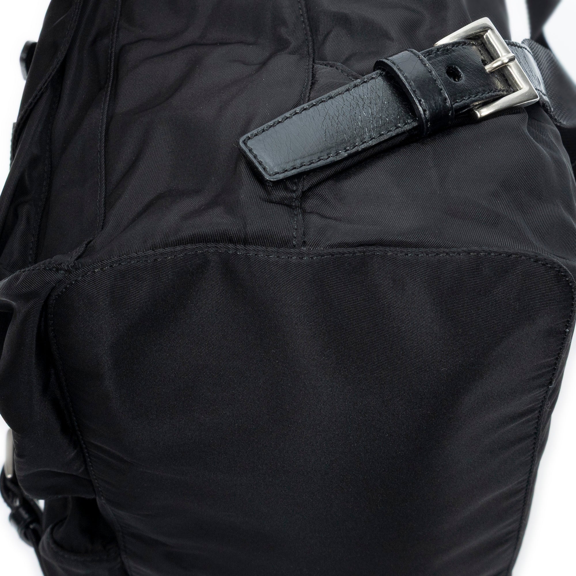 Backpack Large Drawstring Backpack Black Nylon Canvas
